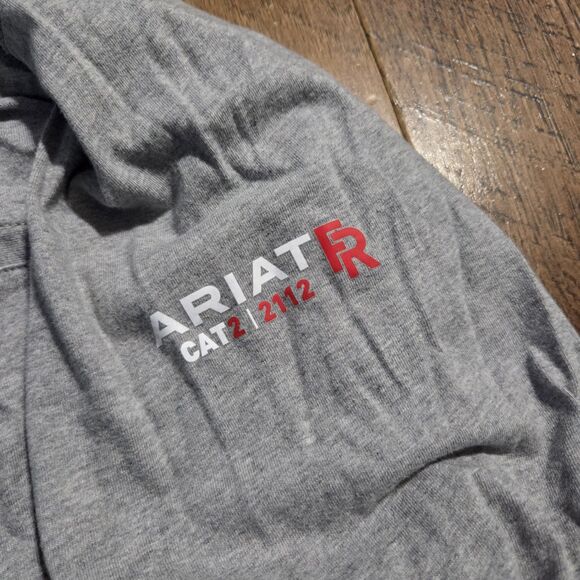 Ariat FR Henley Long Sleeve Shirt Medium Mens Gray Flame Resistant Work Utility - Picture 5 of 11